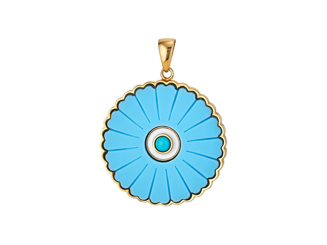 Turquoise Sunflower Pendant