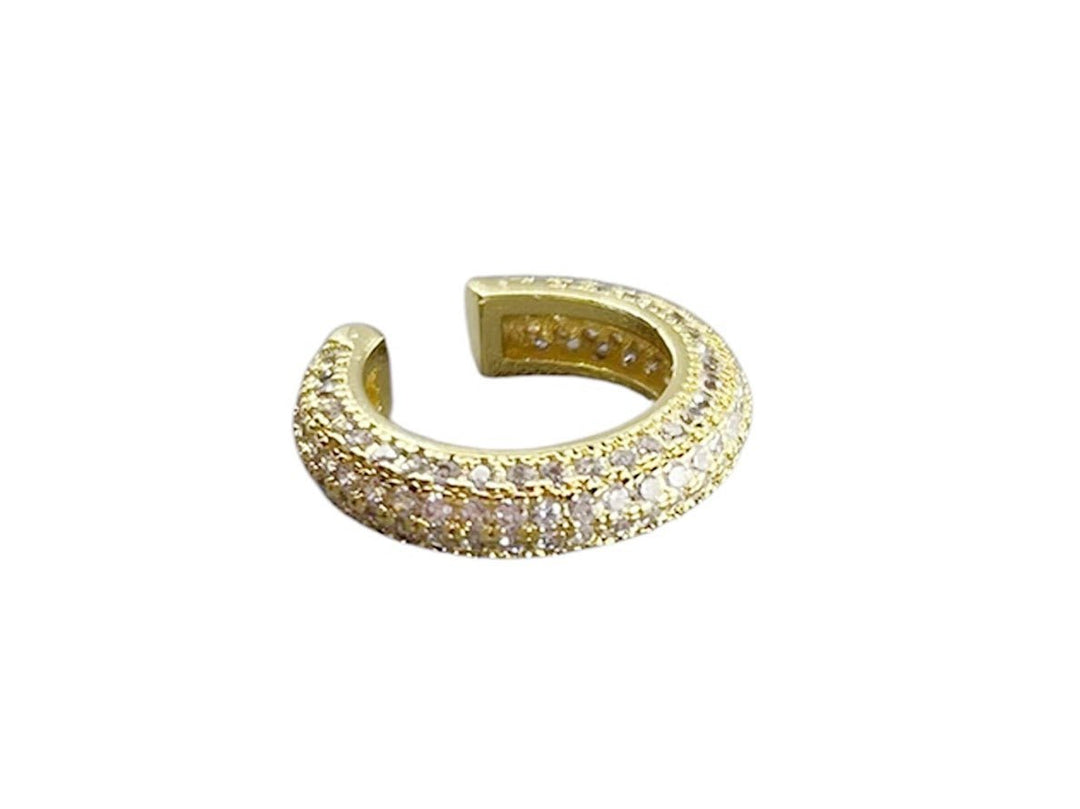 Gold Ear Cuff with Pave CZs