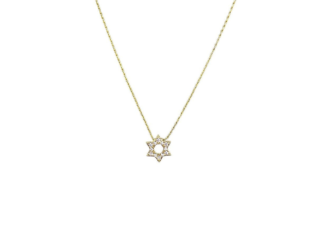 Gold CZ Star of David Necklace
