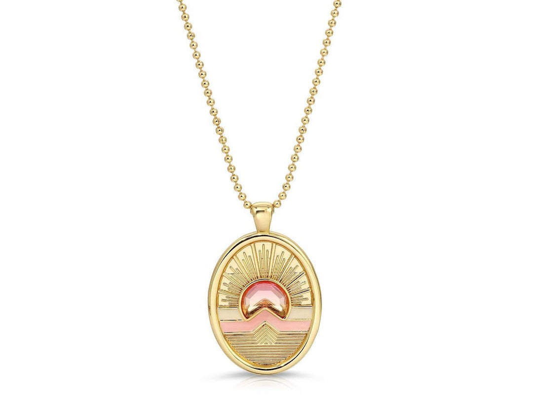 Gold Sun Charm Necklace