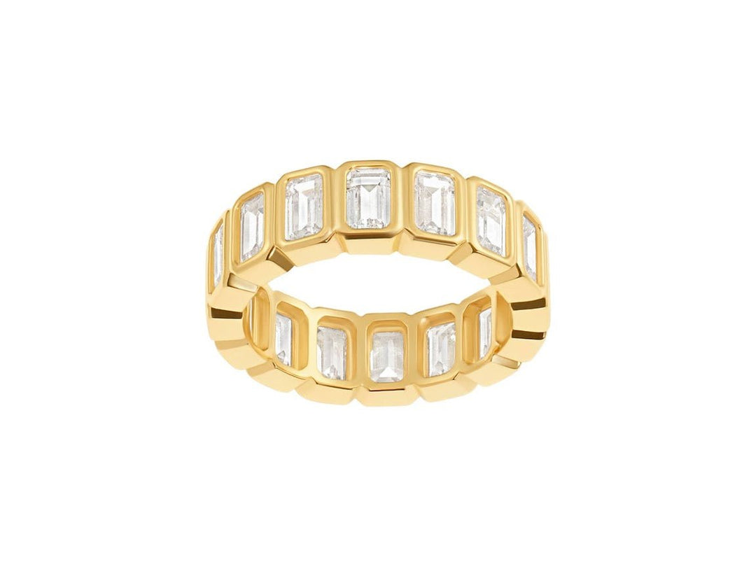 Gold Bezel-Set CZ Band
