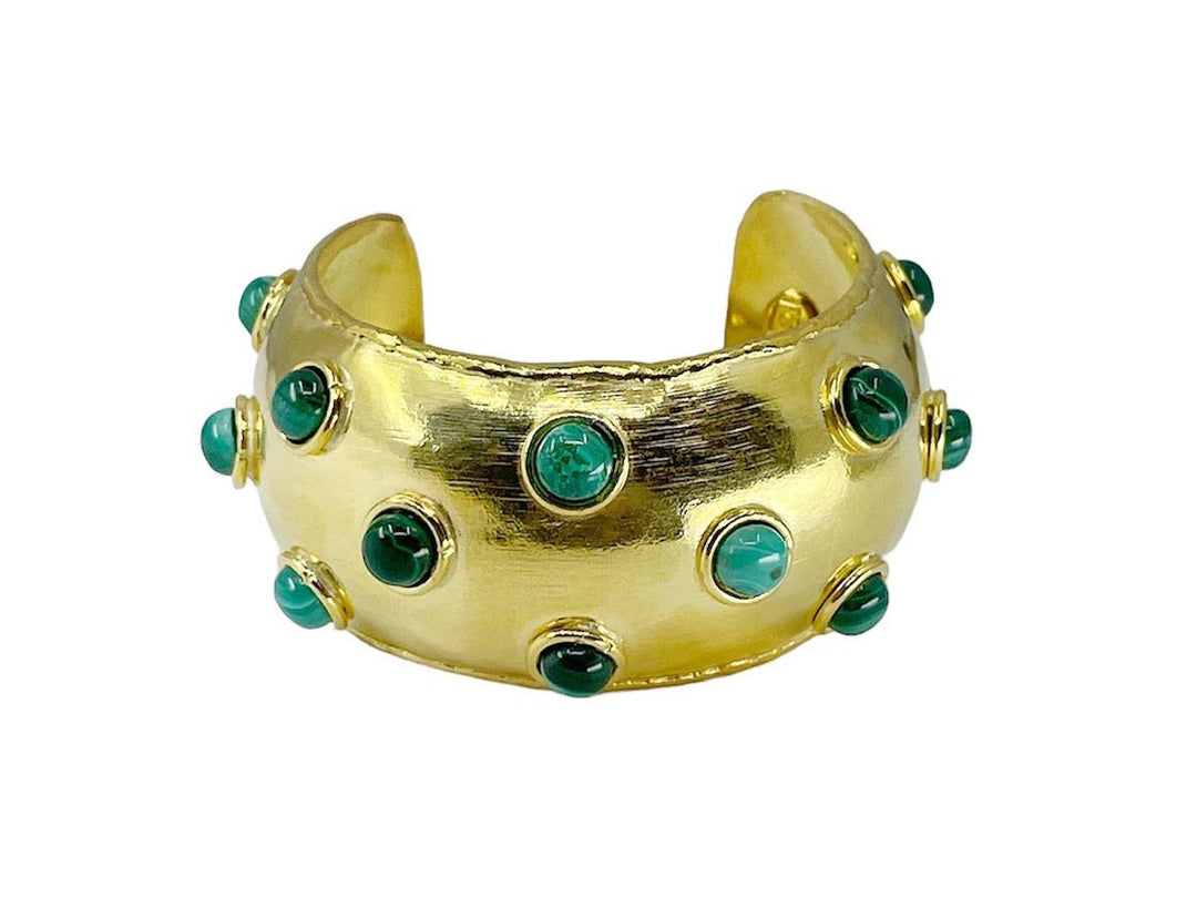 Malachite Studded Rounded Cuff