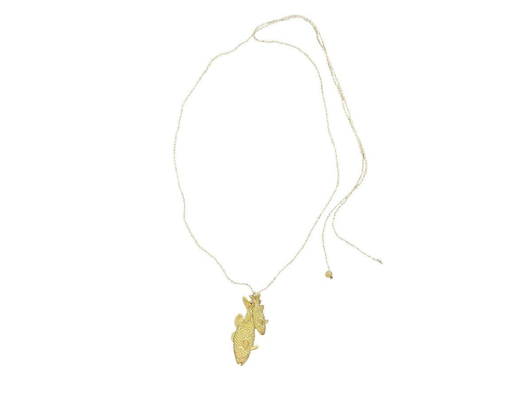 Golden Fish Duo Necklace