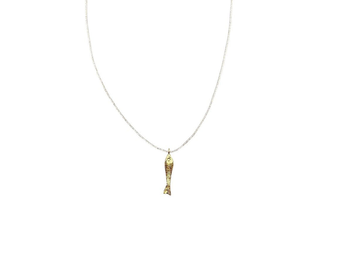 Gold Mini Fish Charm Necklace