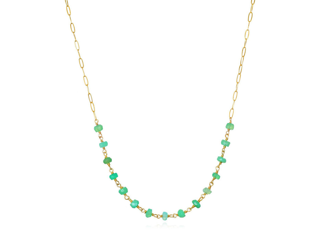 Chrysoprase Roundel Chain Necklace
