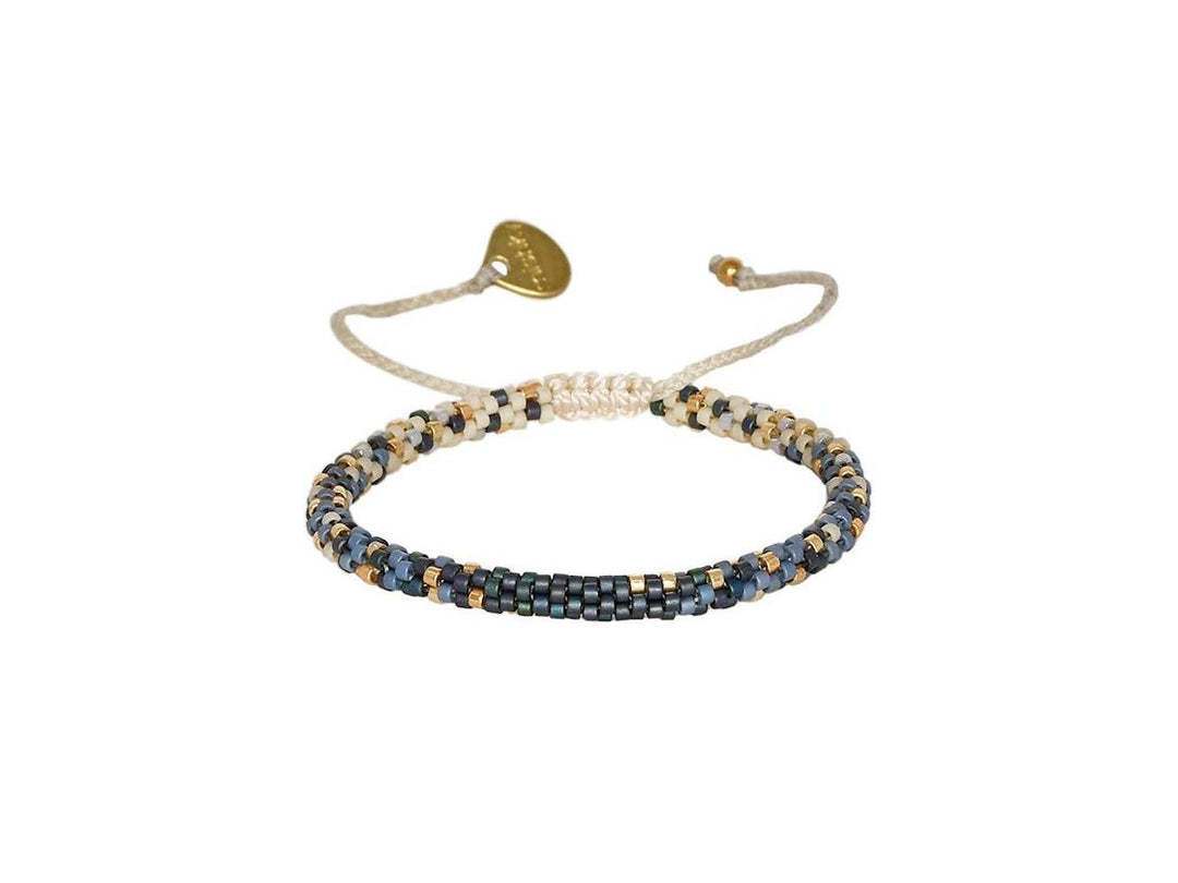 Ombre Navy Rounded Beaded Bracelet