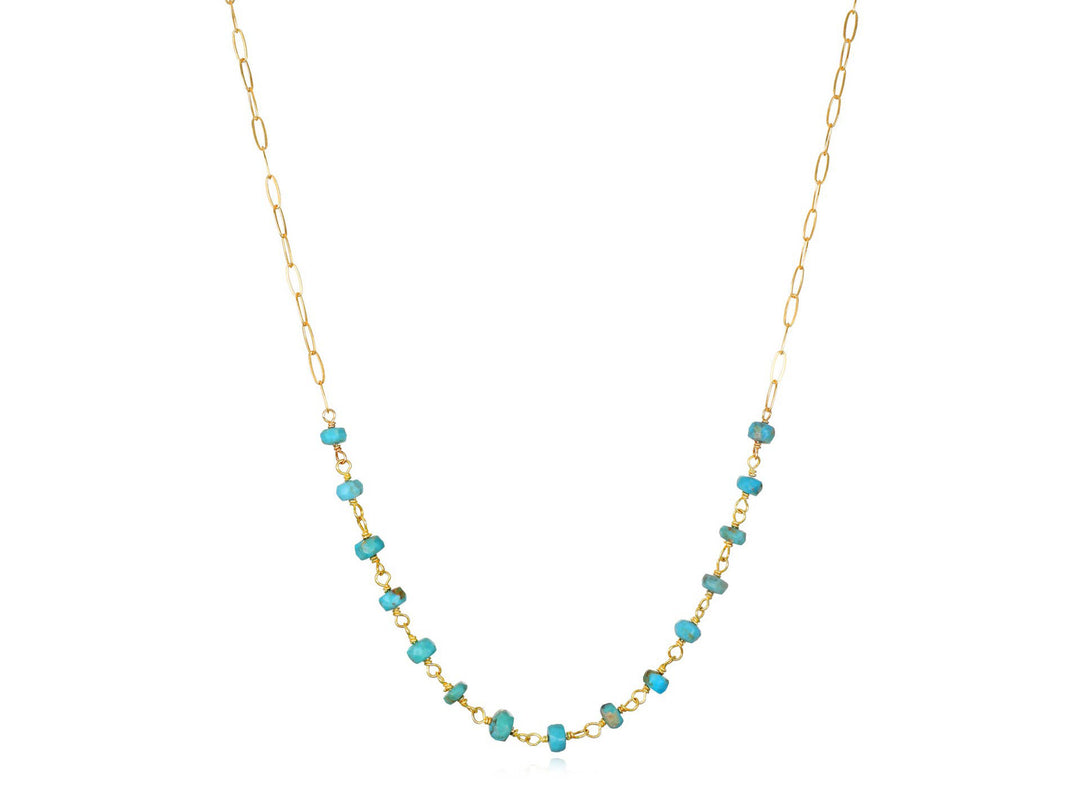 Turquoise Roundel Chain Necklace.