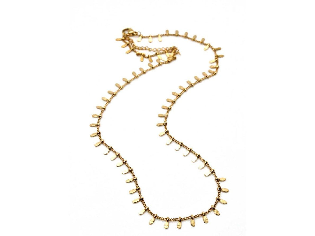 Gold Chain Necklace with Tiny Droplets