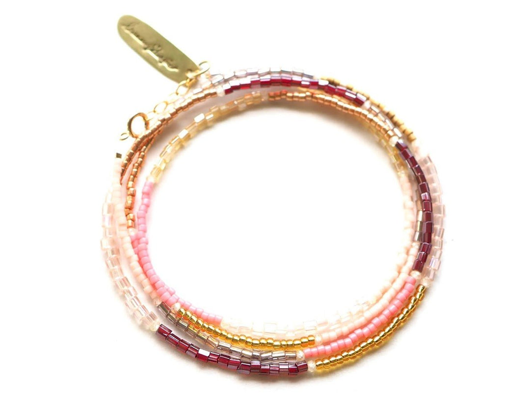 Ruby and Pink Wrap Bracelet