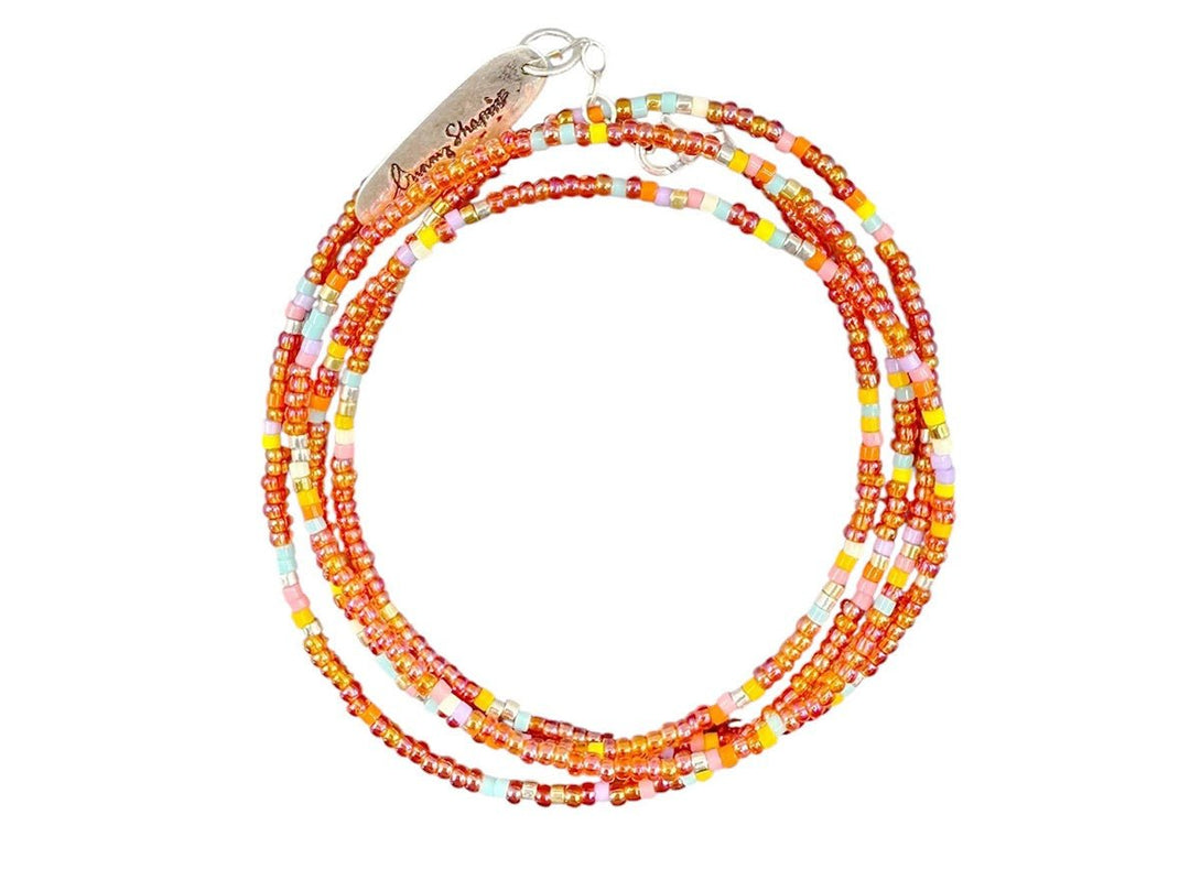 Orange Bead Wrap Bracelet
