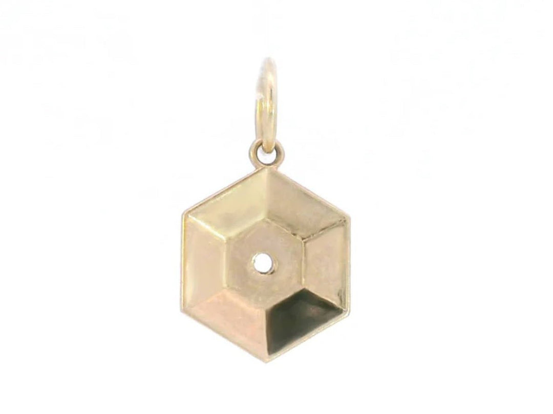 14k Hexagonal Sequin Charm