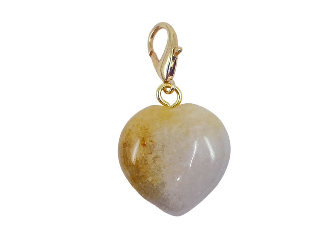 Tan Agate Heart Charm