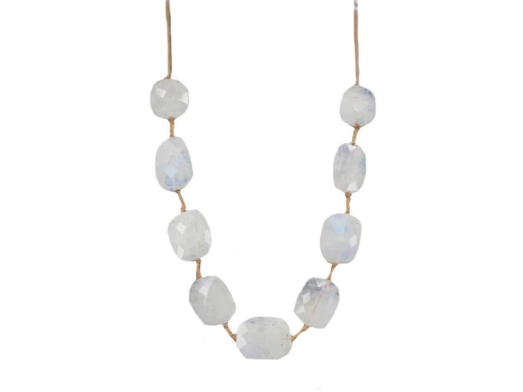 Faceted Moonstone Necklace with Tassel