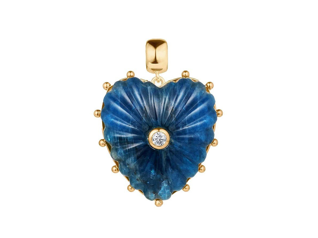 Apatite Heart Charm with CZ