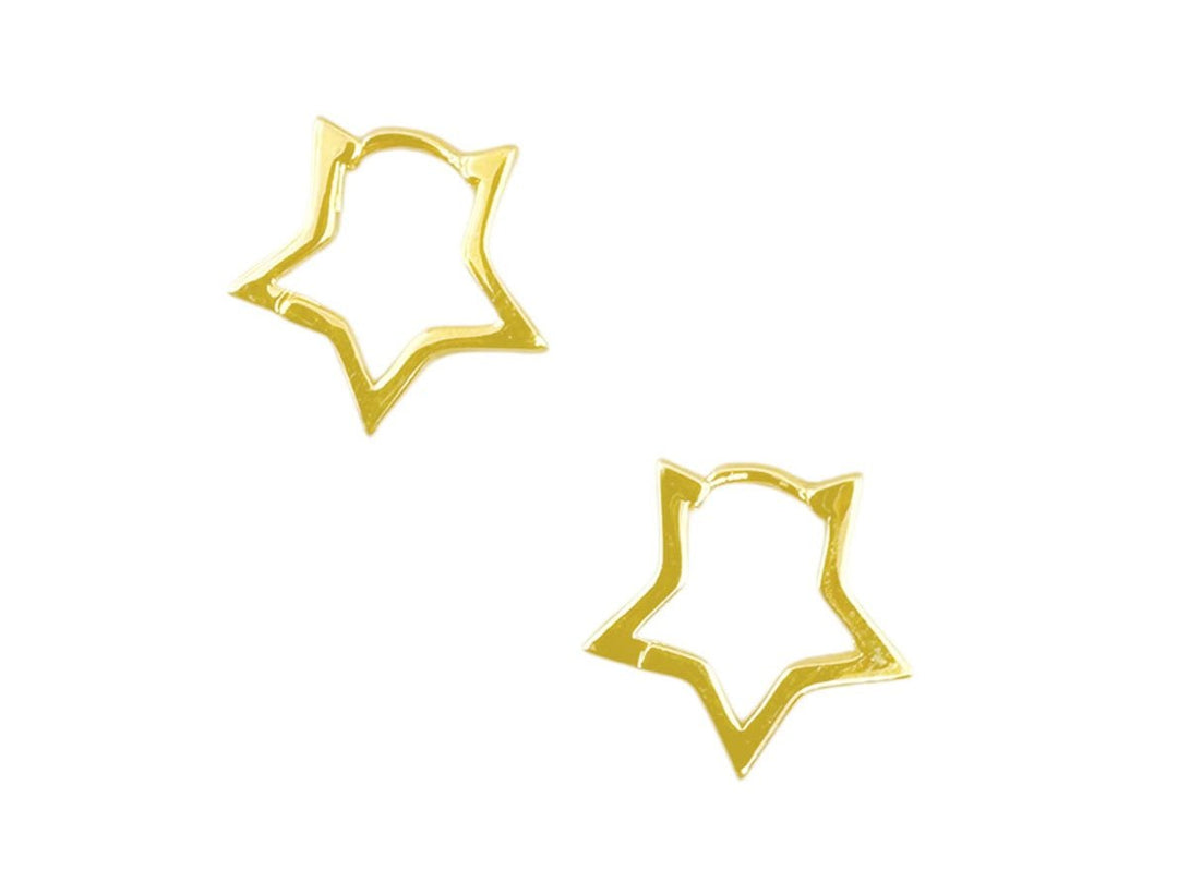 Gold Open Star Earrings