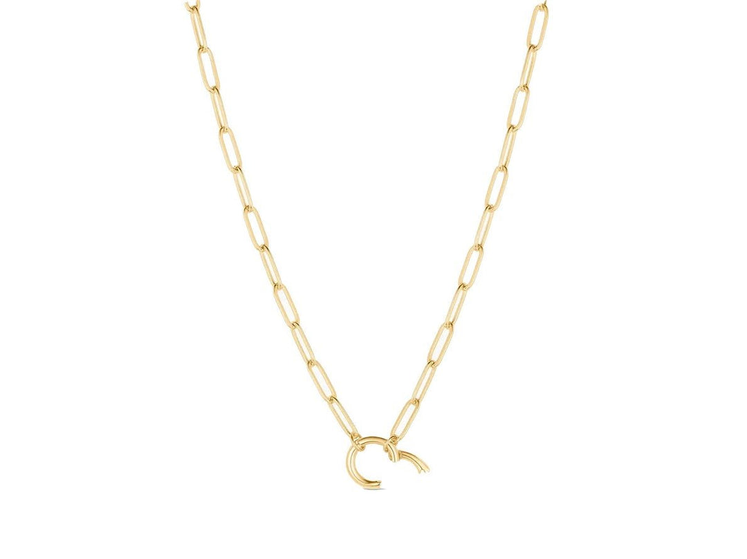 Gold Chain with Center Hinge Clip for Charms