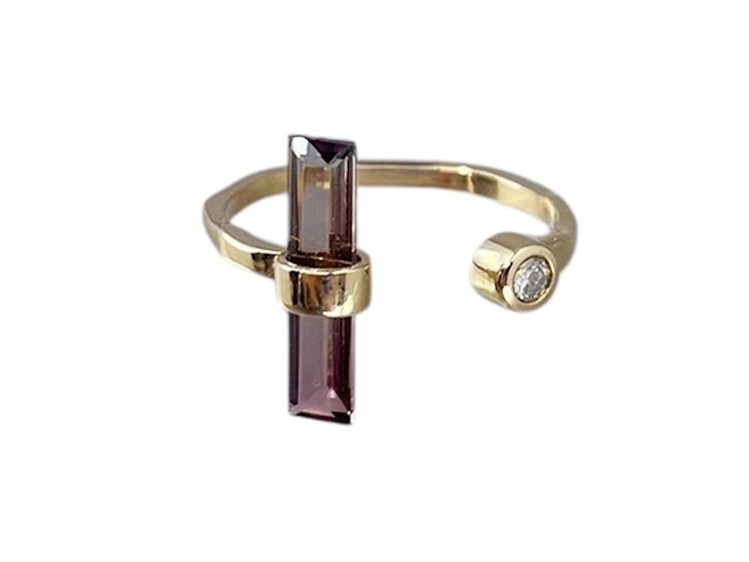14k Tourmaline and Diamond Wrap Ring