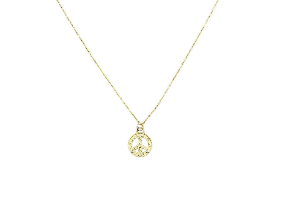 Peace Sign Necklace with Diamonds