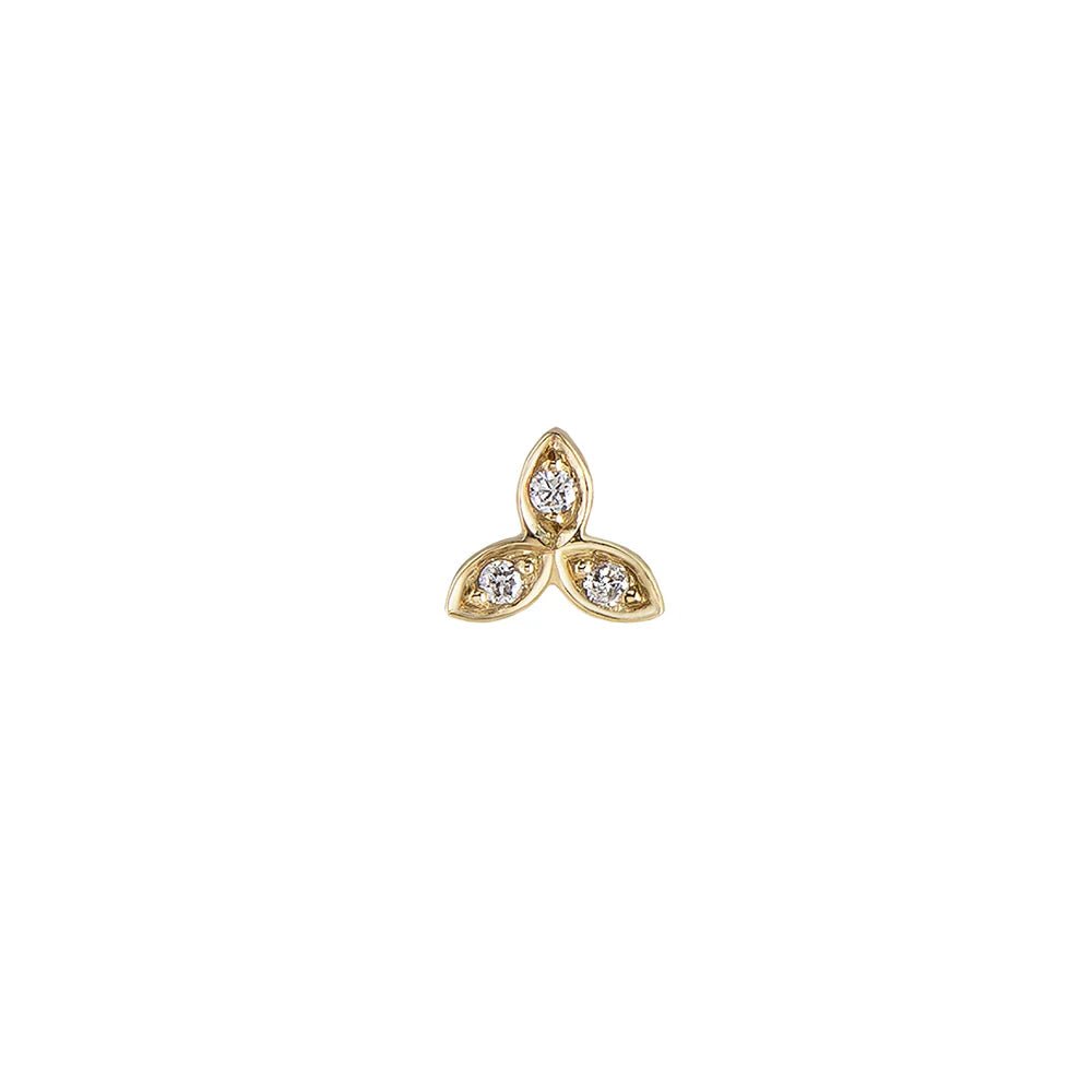 9k Gold and Diamond Stud