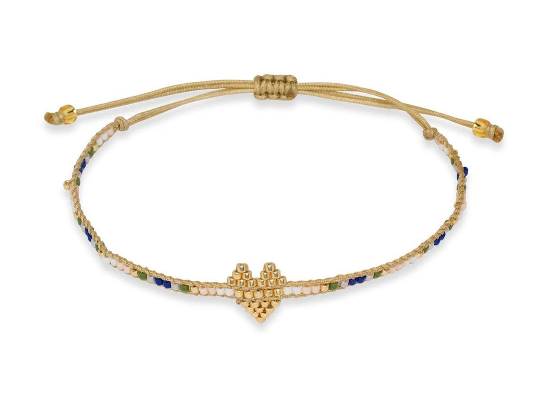 Beaded Gold Heart Bracelet