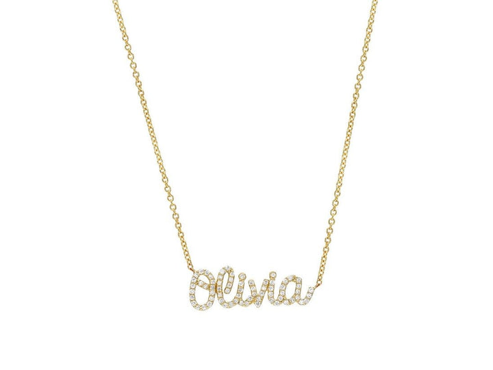 14k Diamond Name Necklace