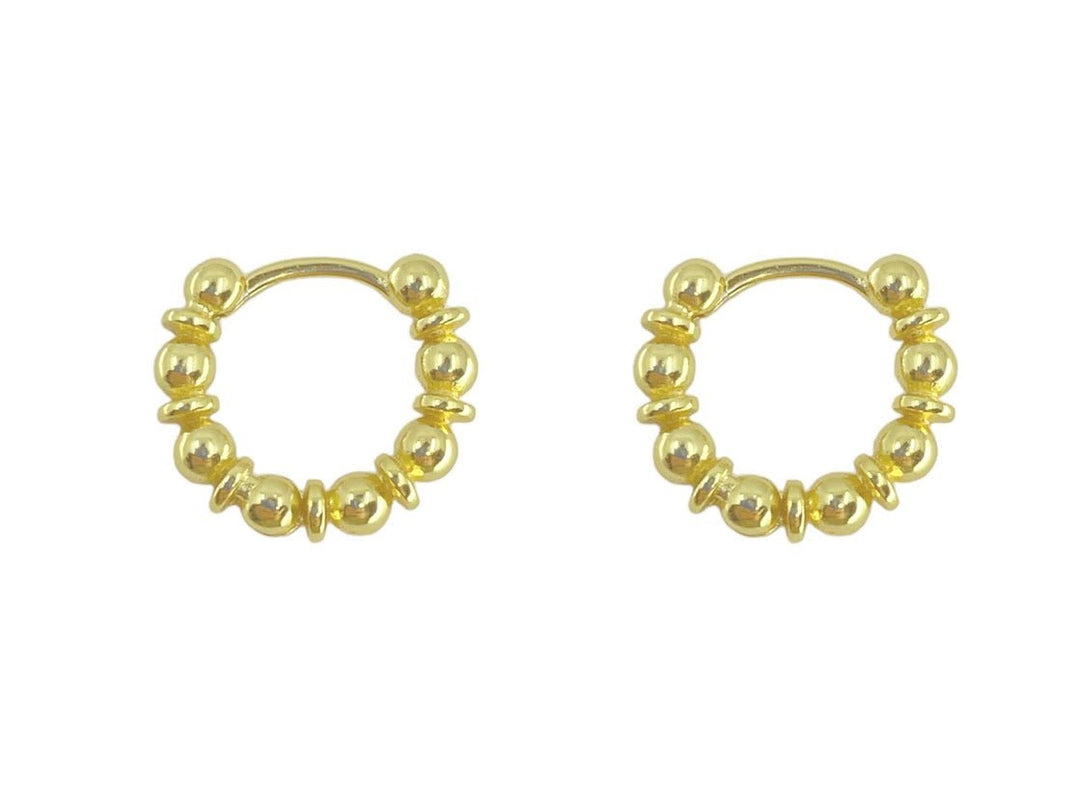 Gold Textured Huggie Hoops