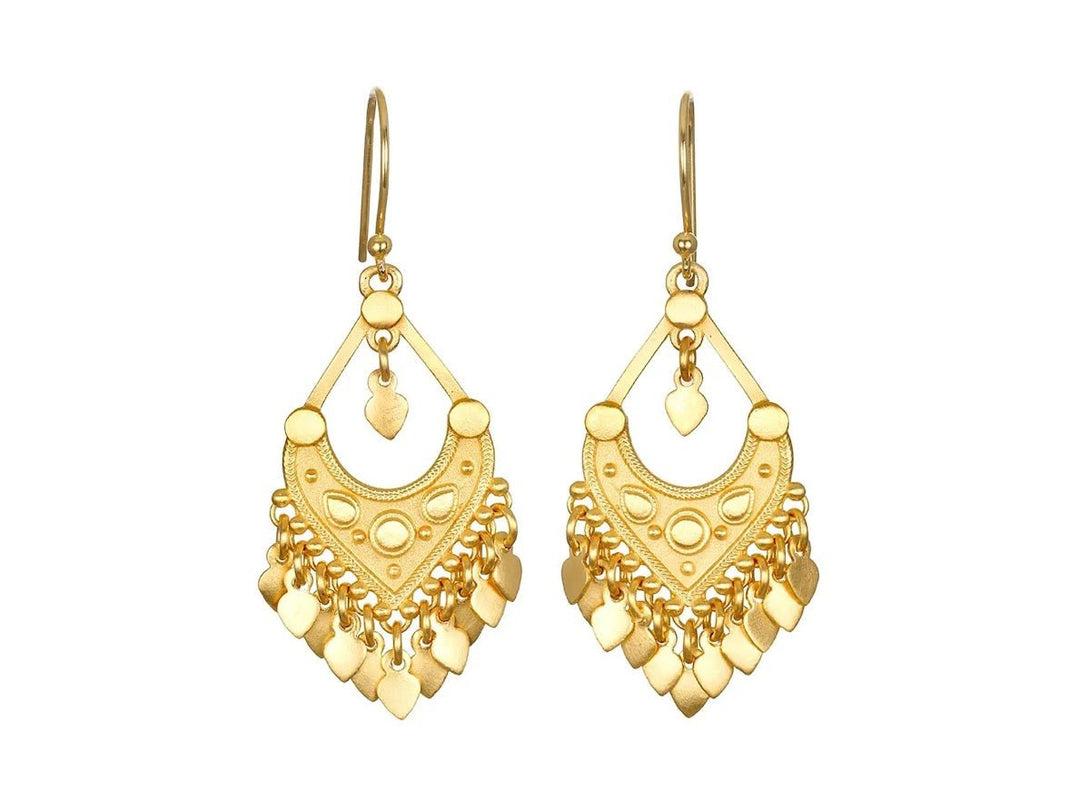 Gold Lotus Chandelier Earrings