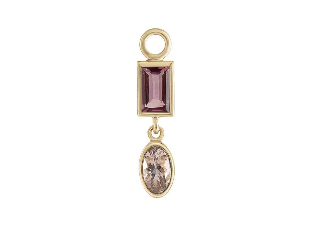 9k Pink Tourmaline and Morganite Charm