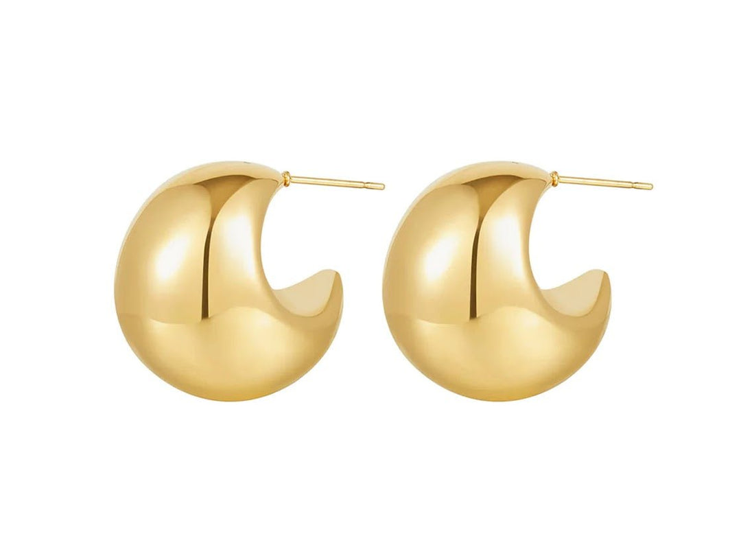 Gold Chunky Curved Hoop Earrings