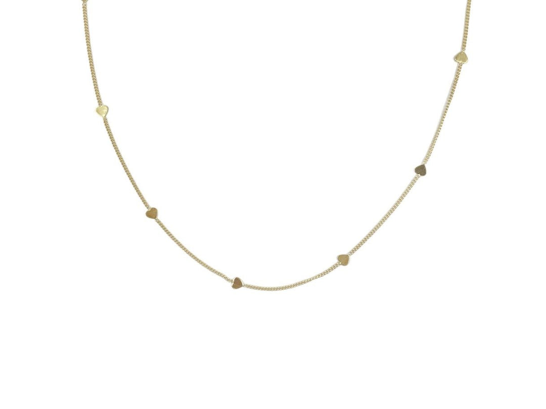 Gold Mini Hearts Necklace