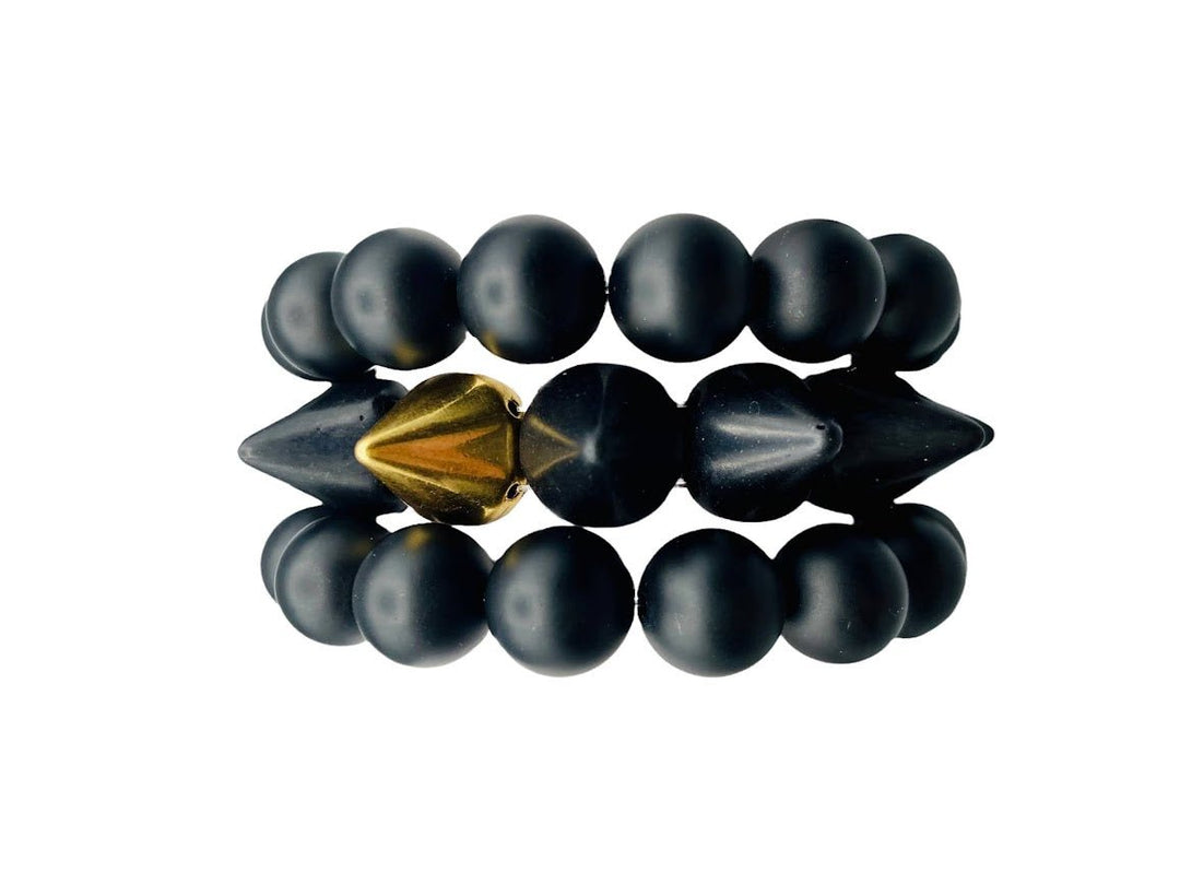 Black Howlite Stack of Bracelets