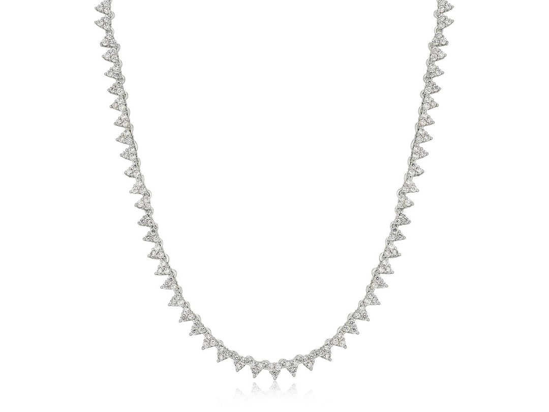 Silver Triangular CZ Necklace