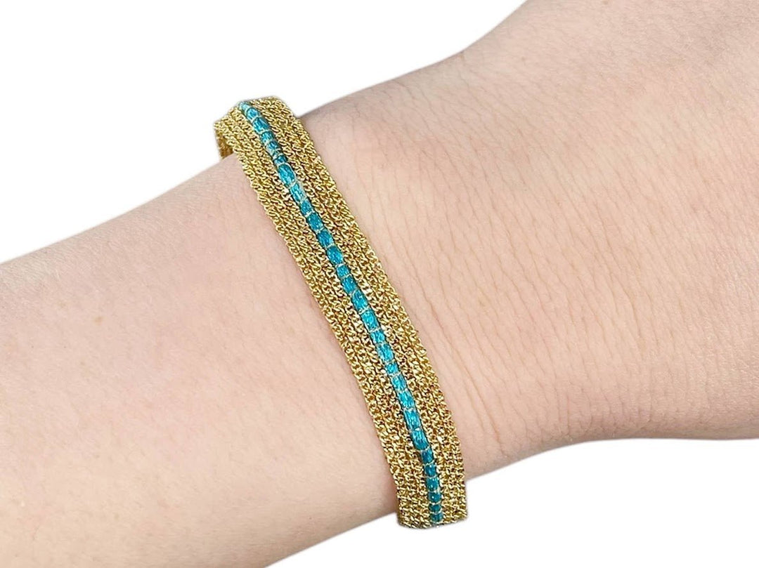 Turquoise Striped Chain Bracelet