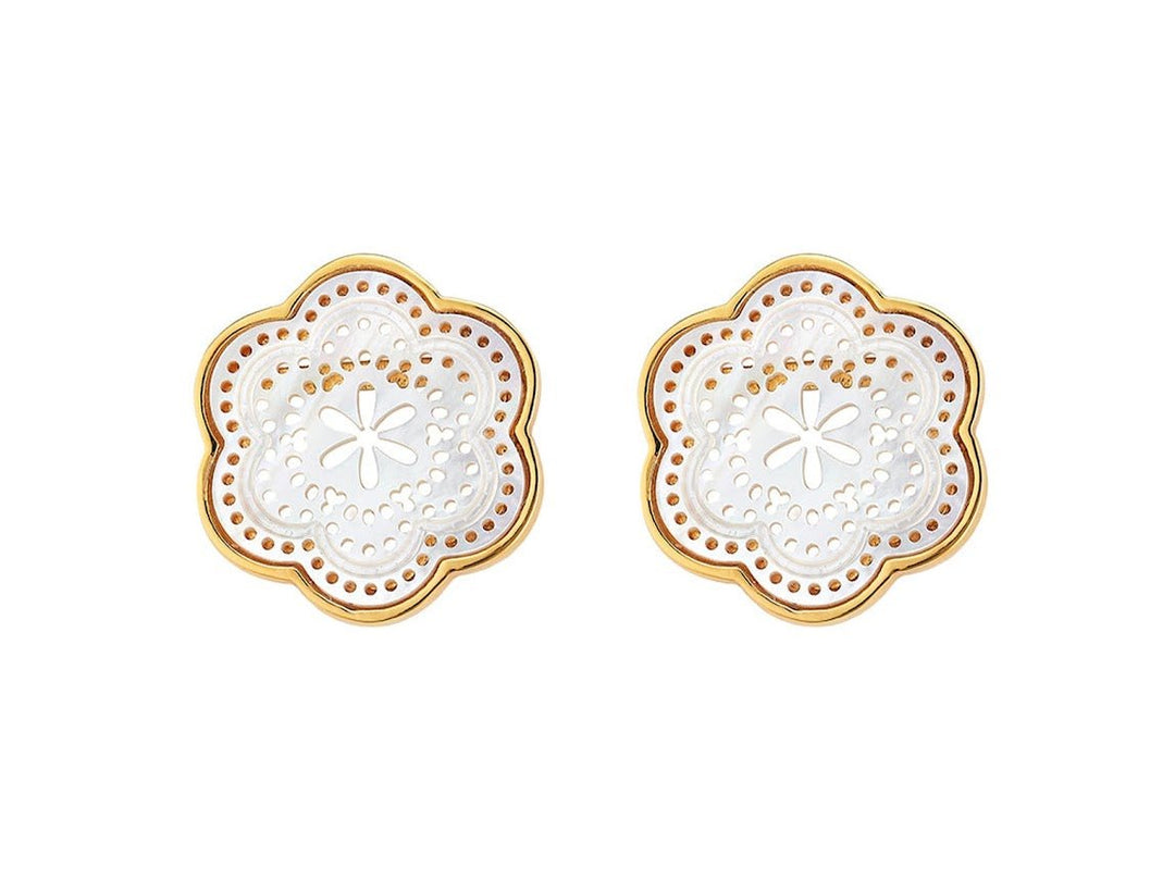 Mother of Pearl Tamarin Stud Earrings