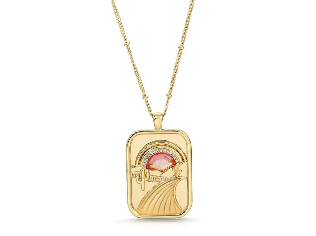 Desert Dream Charm Necklace with Red Crystal Quartz