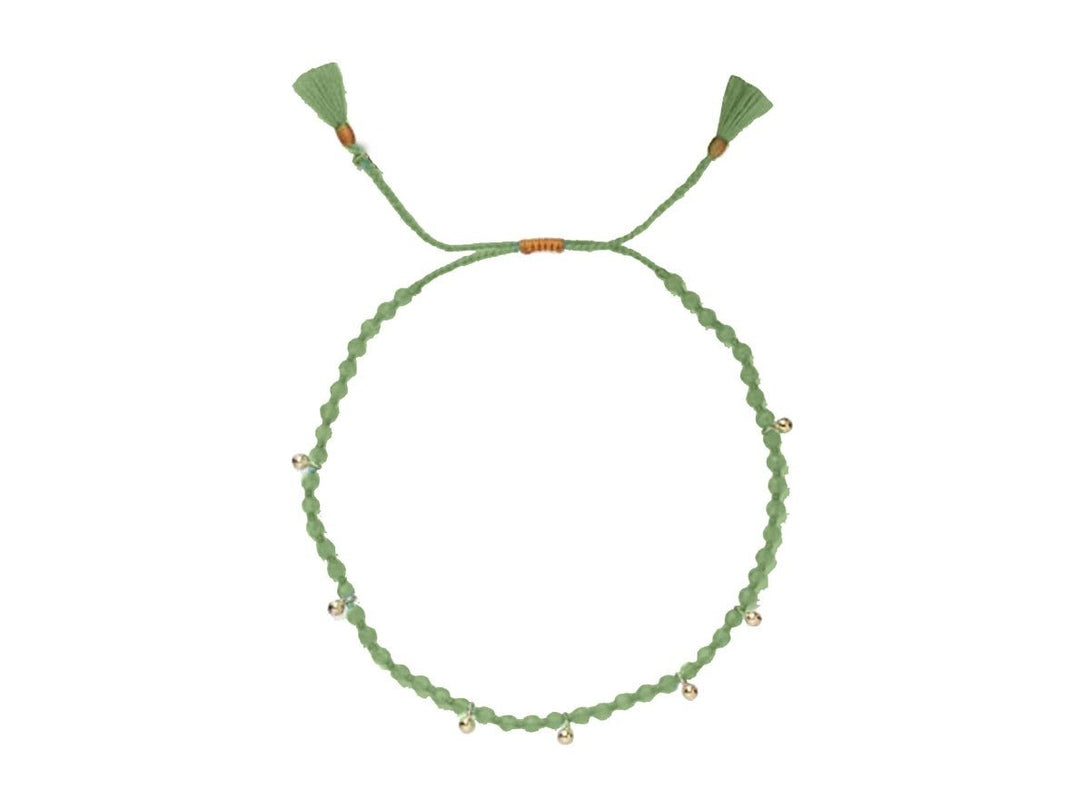 Faceted Olive Bracelet with Gold Beads