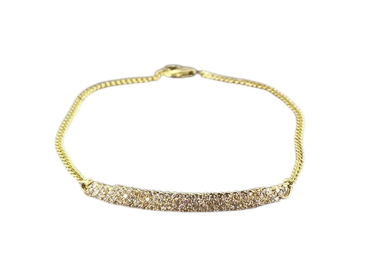 14k Diamond Bar Chain Bracelet