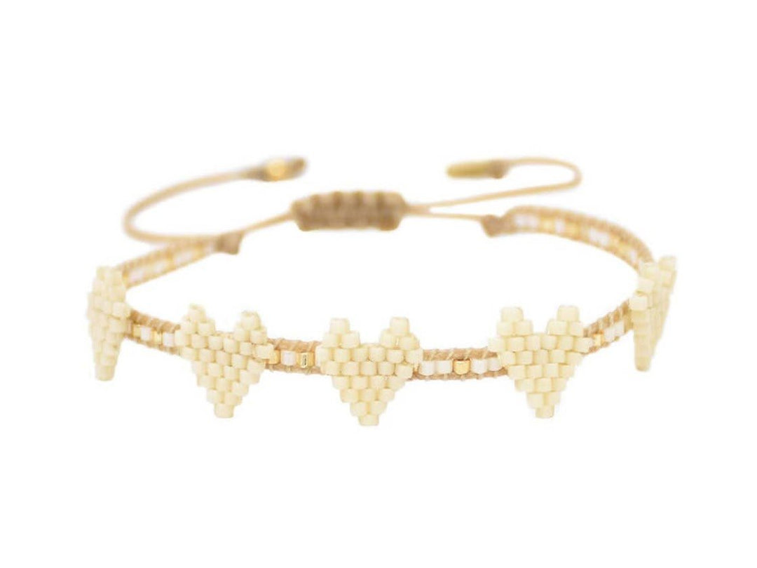 Five Heart Beaded Bracelet