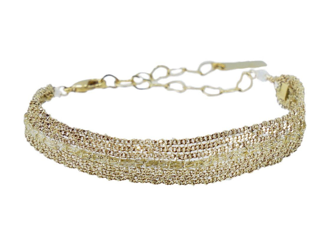 Wider Gold Striped Chain Bracelet