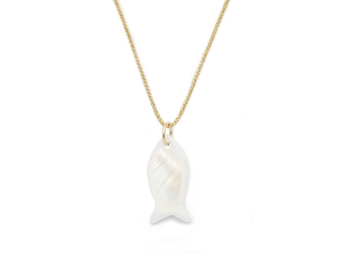 MOP Fish Charm Necklace