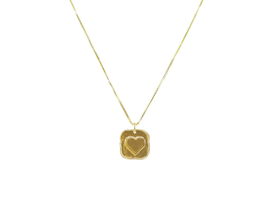 Gold Heart Charm Necklace