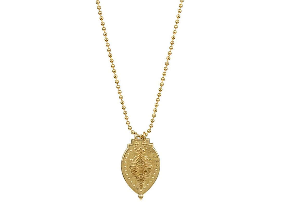 Yellow Bronze Laxmi Shield Necklace