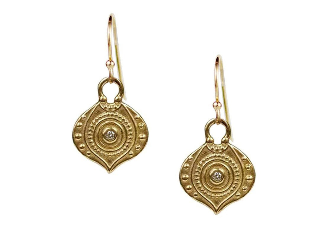 Acorn-Shaped Drop Earrings with Diamonds