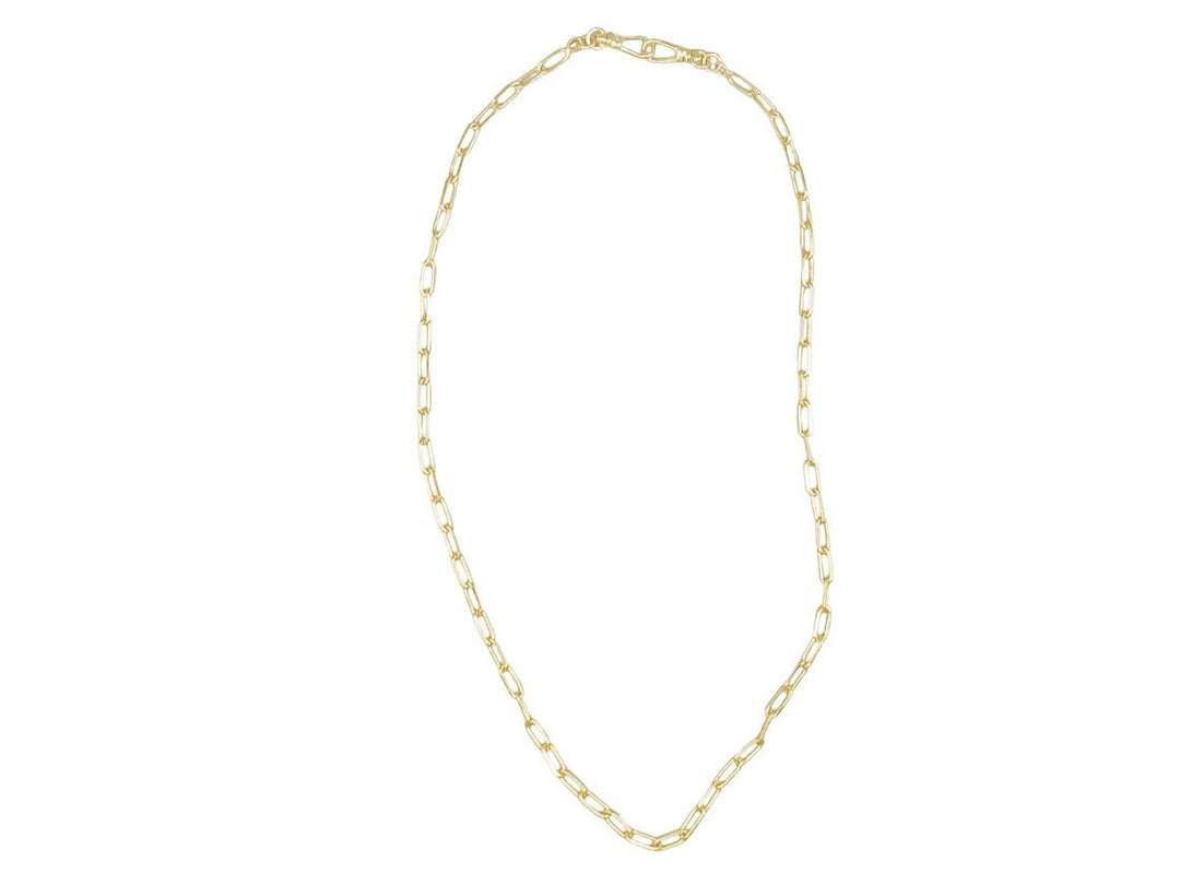 Oval Link Chain Necklace with Double Dogclip Clasp