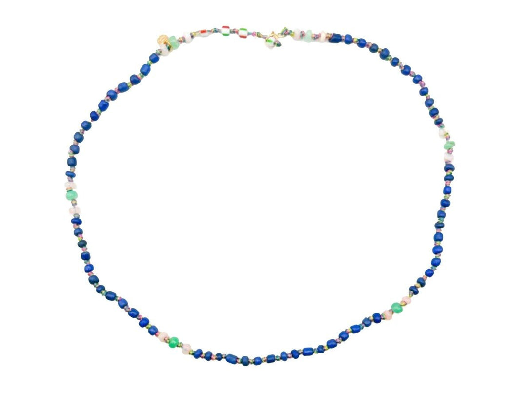 Blue African Trade Bead Necklace