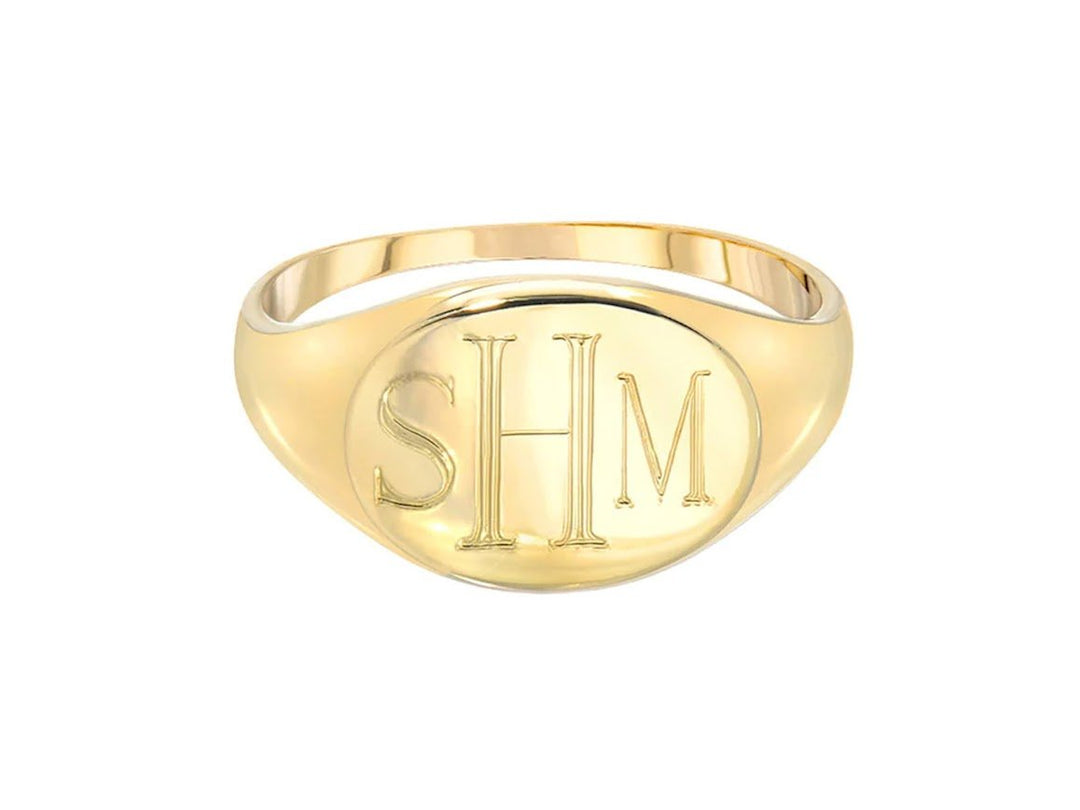 14k Small Monogram Signet Ring