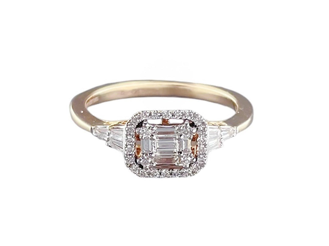 18k Illusion Diamond Ring