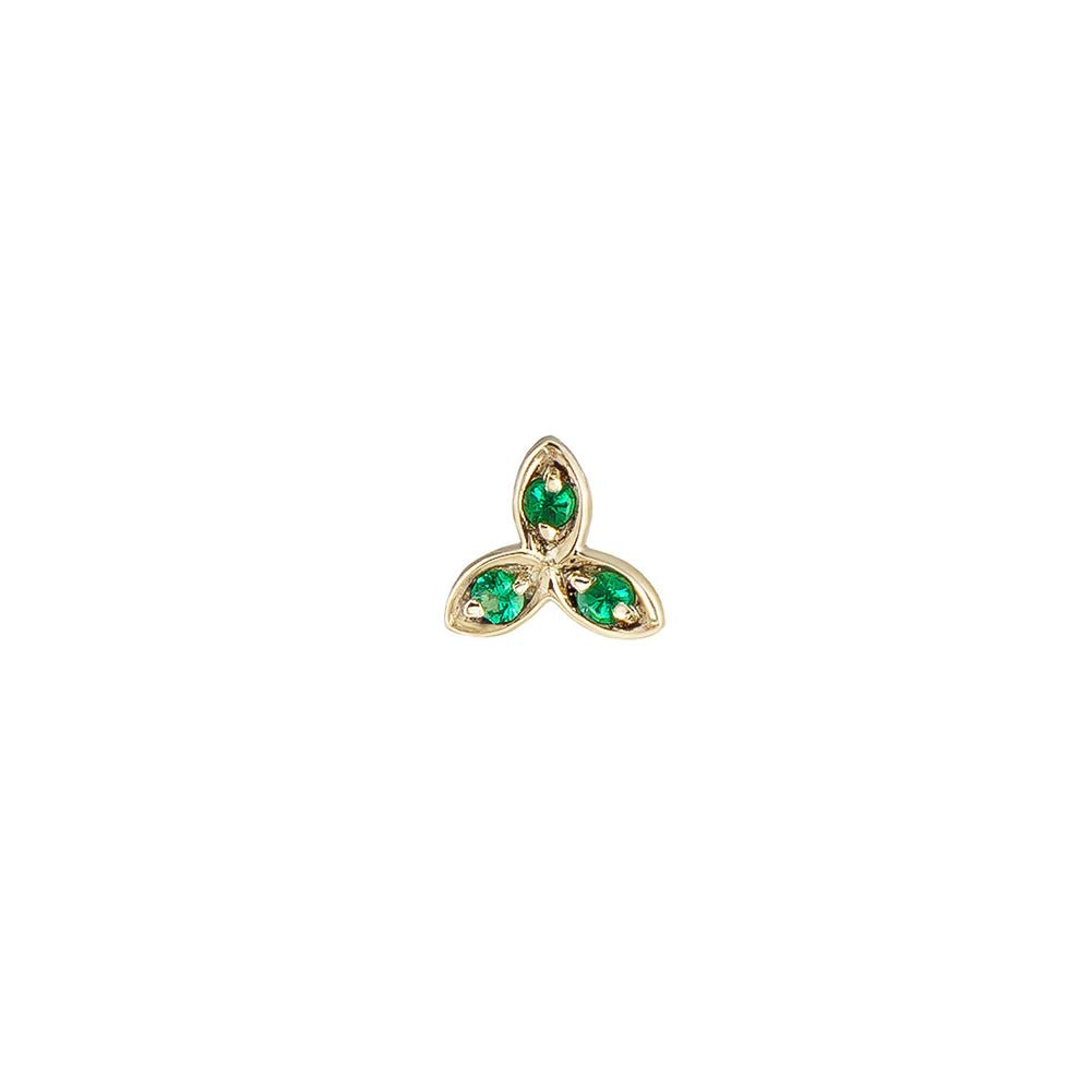 9k Gold and Emerald Stud
