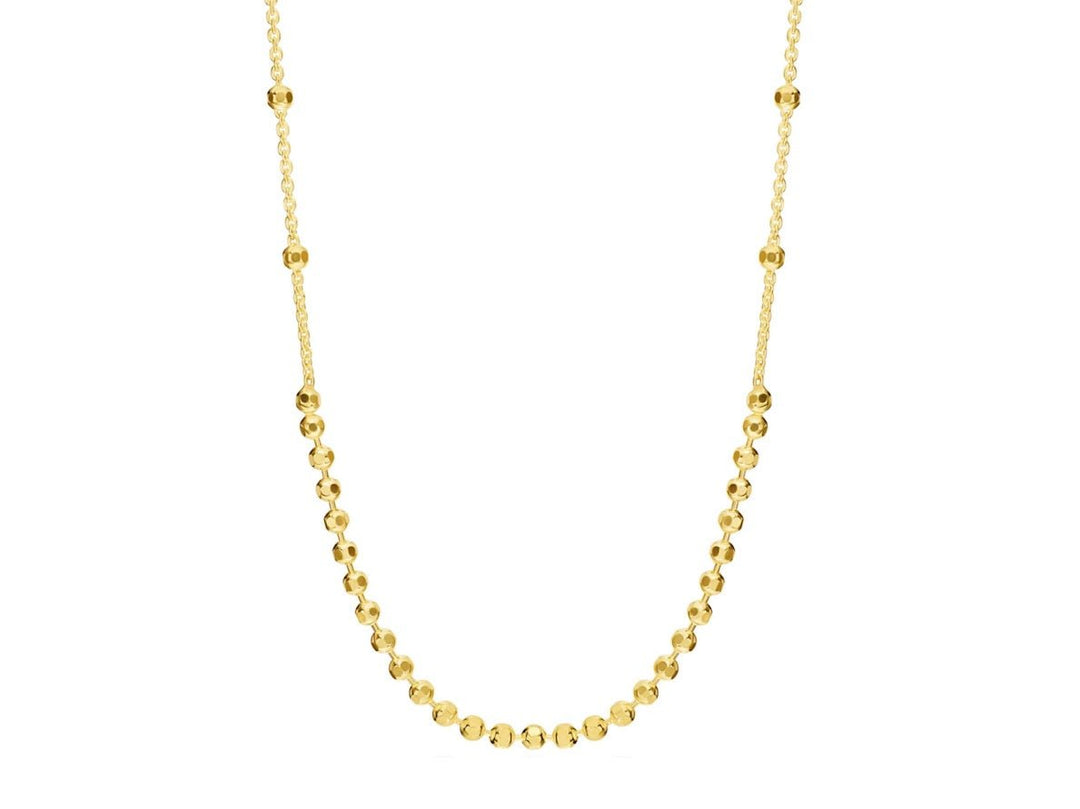 Gold Diamond-Cut Bead Necklace