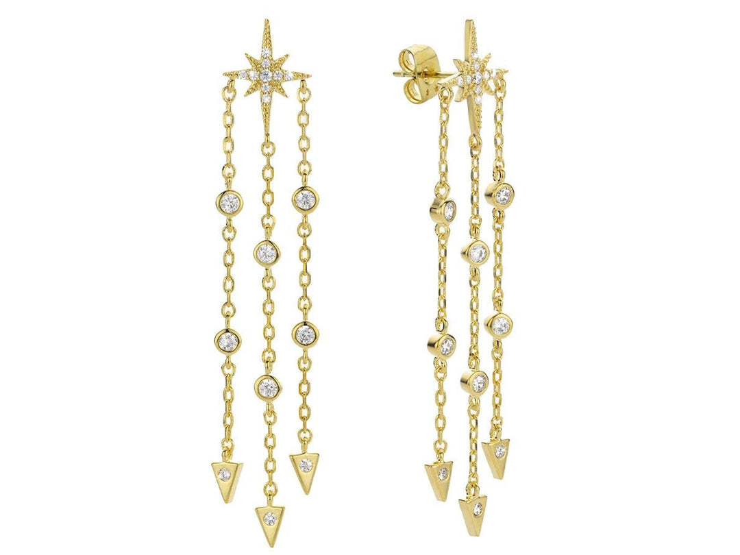 Three Chain Drop Earrings